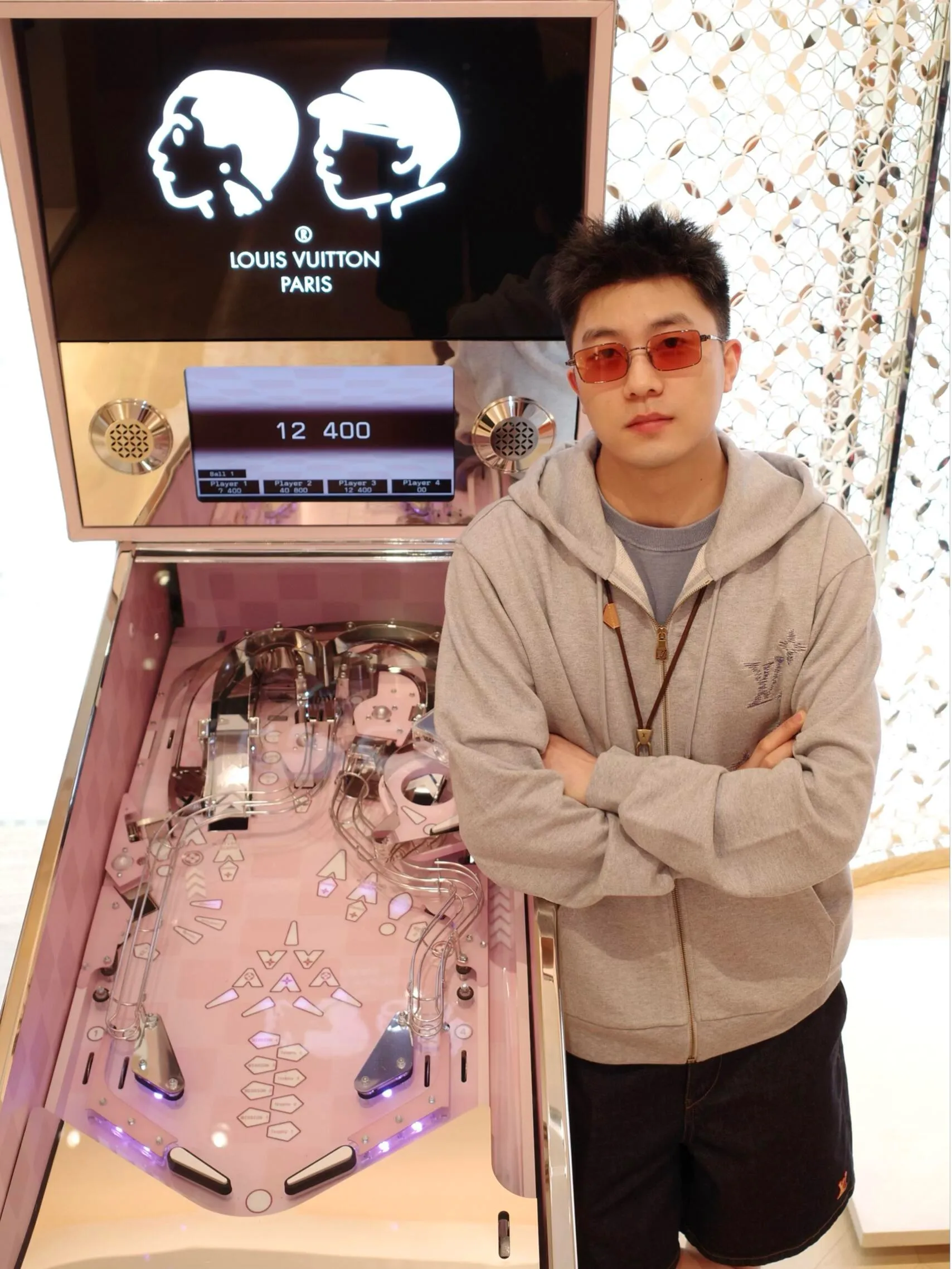 Louis Vuitton/Louis Vuitton sketch embroidered zipper hooded sweatshirt jacket